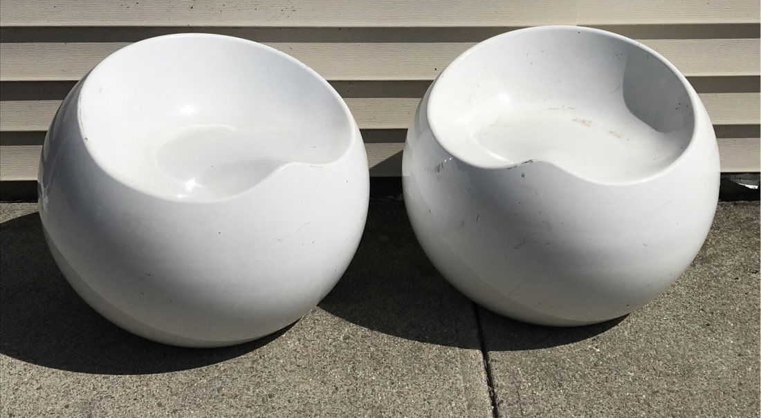Pr. MCM "Egg Shell" Chairs (1 of 5)