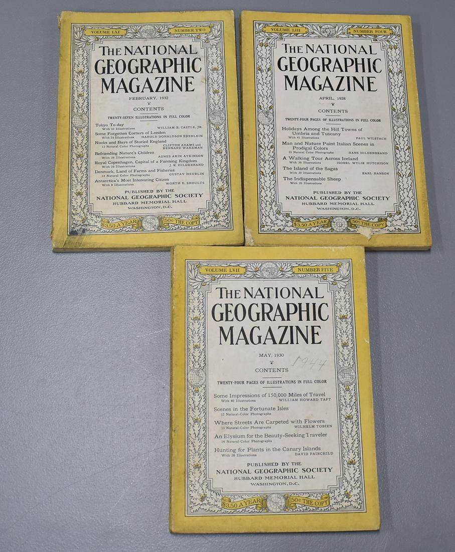 Antique National Geographic Magizine: Years included are 1928, 1930, and 1933