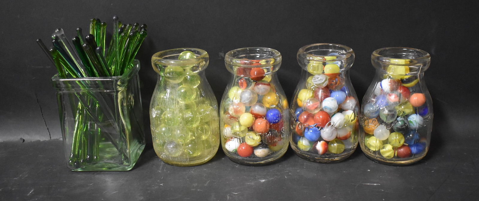Antique Marbles in Borden Milk Bottles and more (1 of 1)