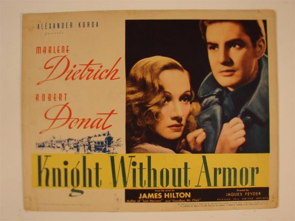 KNIGHT WITHOUT ARMOR TITLE CARD: (1) TC, 11"W X 14"H, United Artists, 1937, (F)