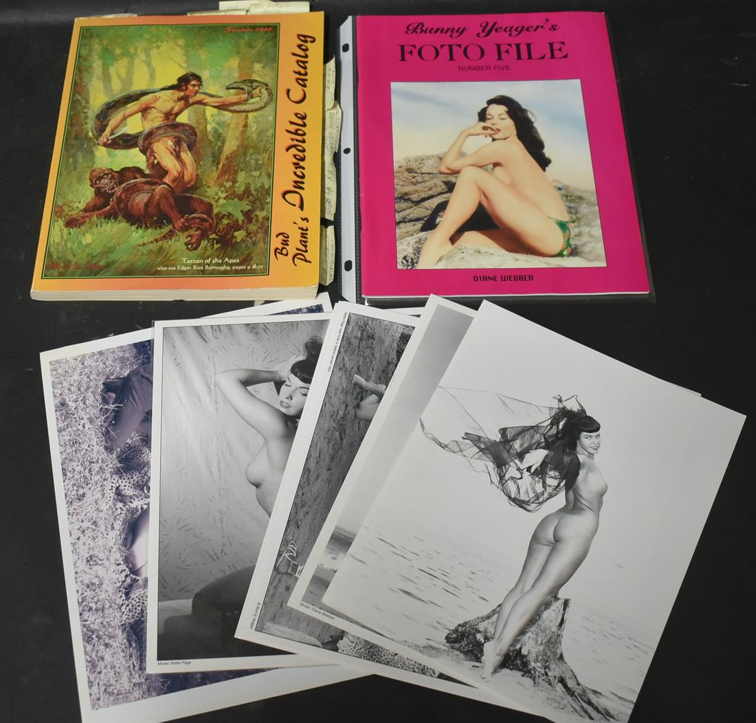 (8) Photos, (1) Magazine. Bud Planet's (1) Foto File: 8x10 Double Stock. (8) Photos of Model Bettie Page & Model Diane Webber. (1) Magazine Bud Plant's Incredible Catalog. Featuring Bettie Page In Magazine With Diane Webber On Cover of. (1) Bunny Yeager'
