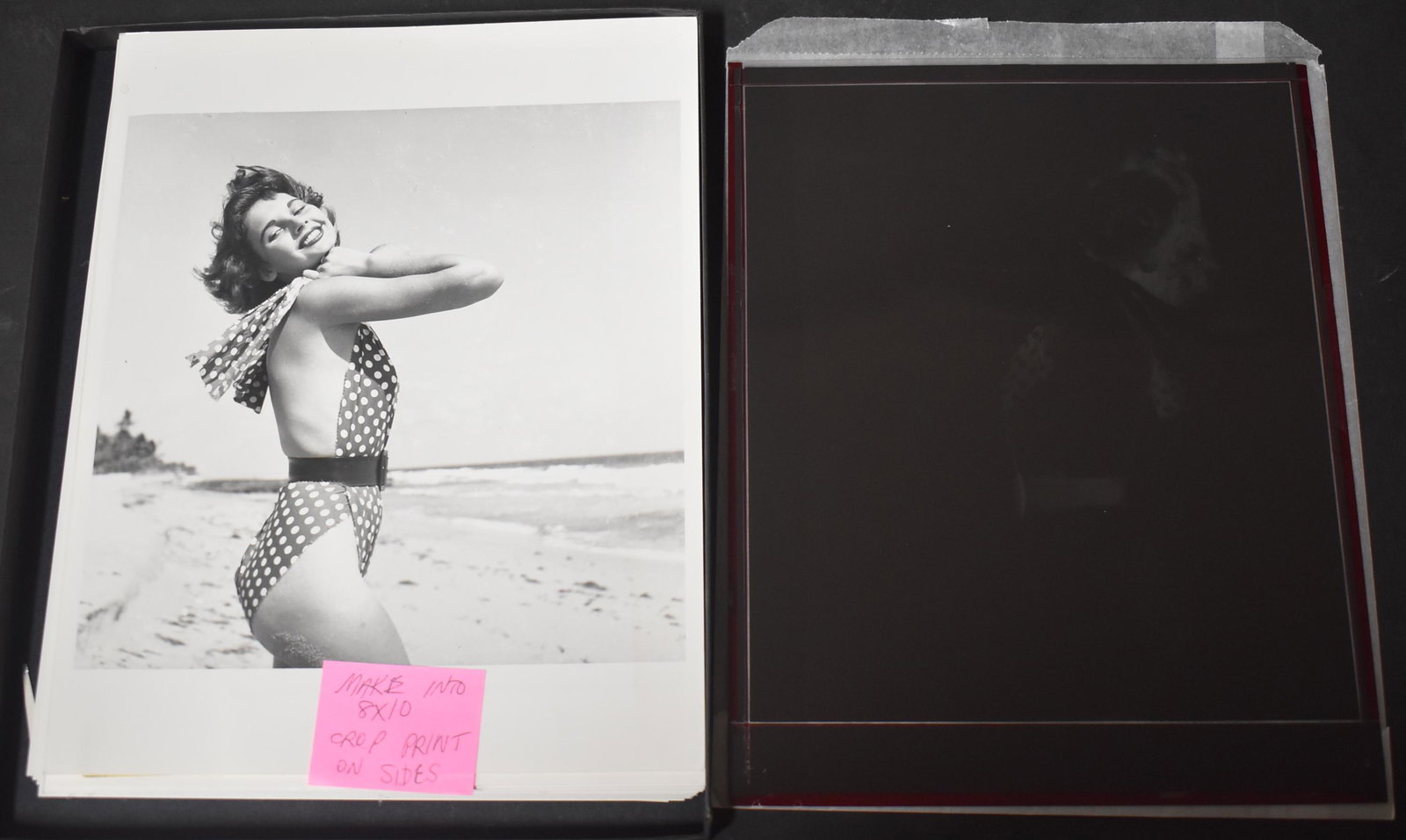 (25)+ Photos Terry Shaw &(1) Negative.: 8x10 Double Stock. (25)+ Photos Terry Shaw, All The Same Pose. (1) 8x10 Negative of Photograph. By Bunny Yeager Photography.