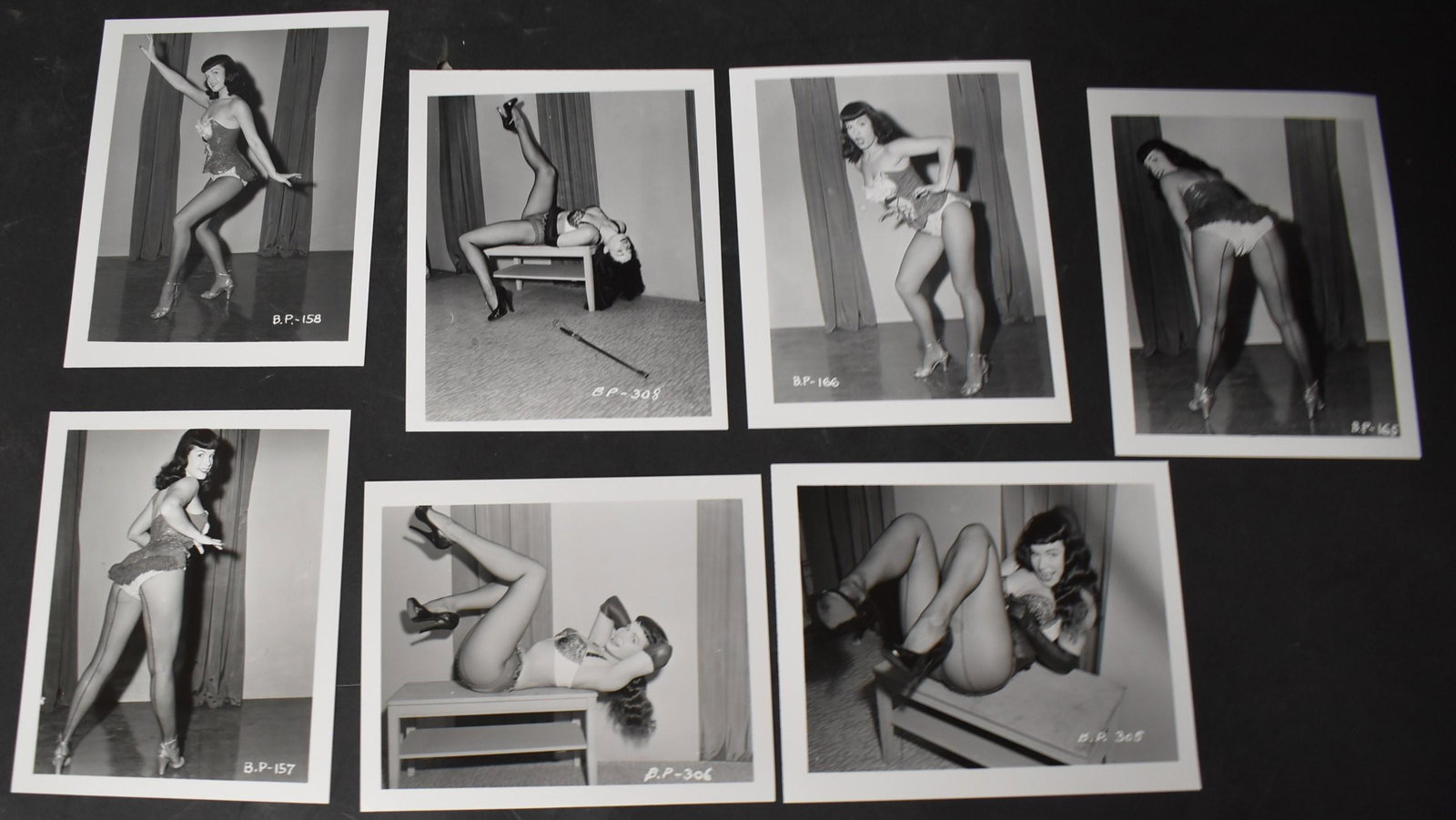 (7) Bettie Page Photos By Paula Klaw.: All Different Poses 4 1/4 x 5