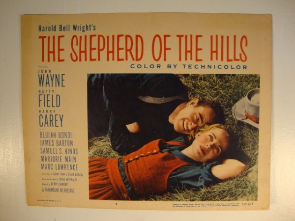 THREE TITLE CARDS: "The Shepherd of the Hills" Paramount, 1941; "The Dark Command" Republic Picture, 1940; "Reap the Wild Wind" Paramount, 1942. JOHN WAYNE. 14" w x 11" h (F)