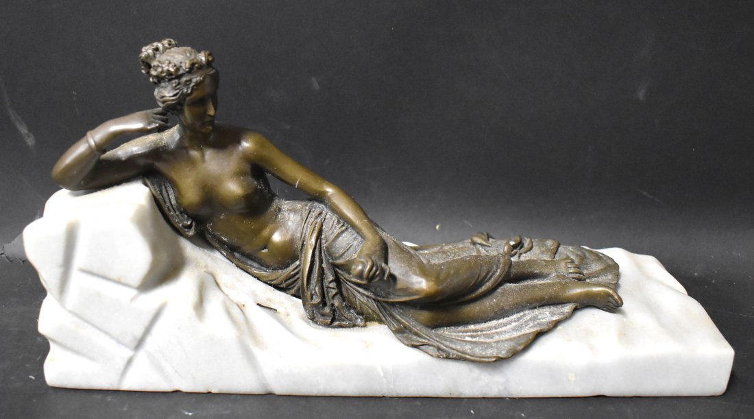 Bronze and Marble 19th C. Classical Sculpture (1 of 5)