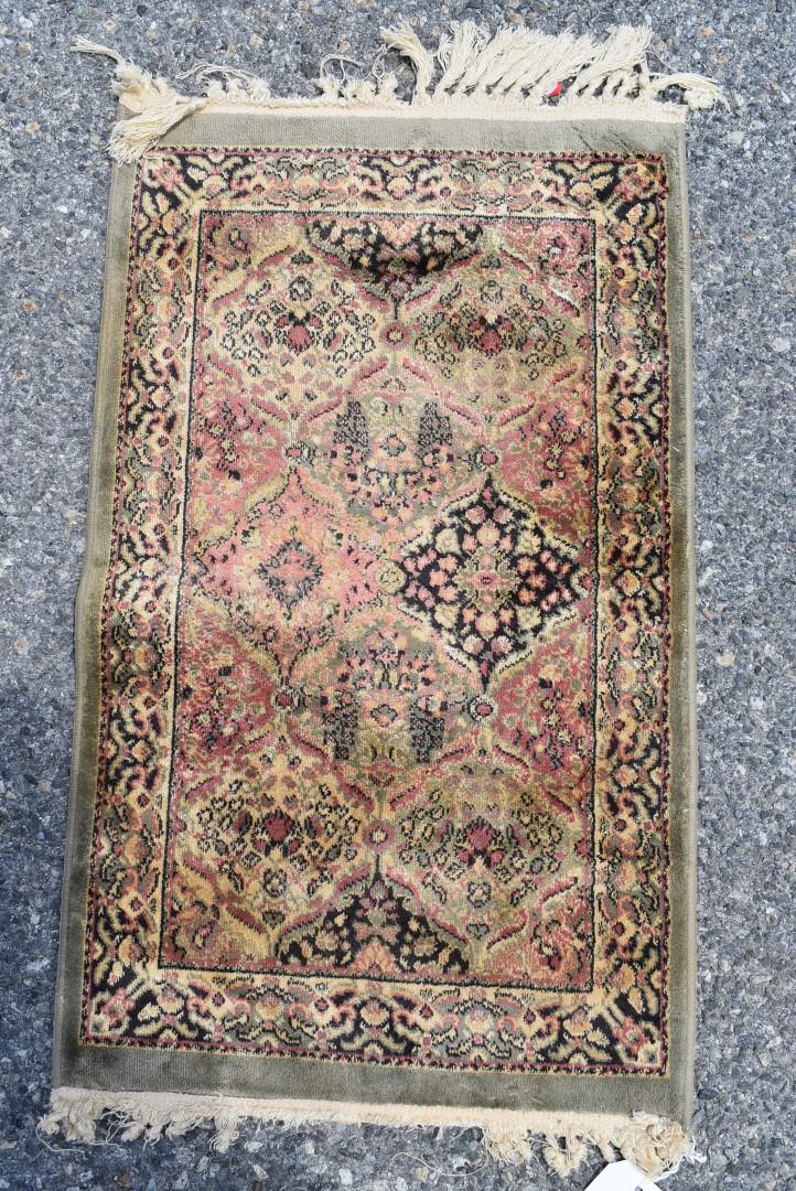 Antique Persian Silk & Cotton Table Rug (1 of 3)