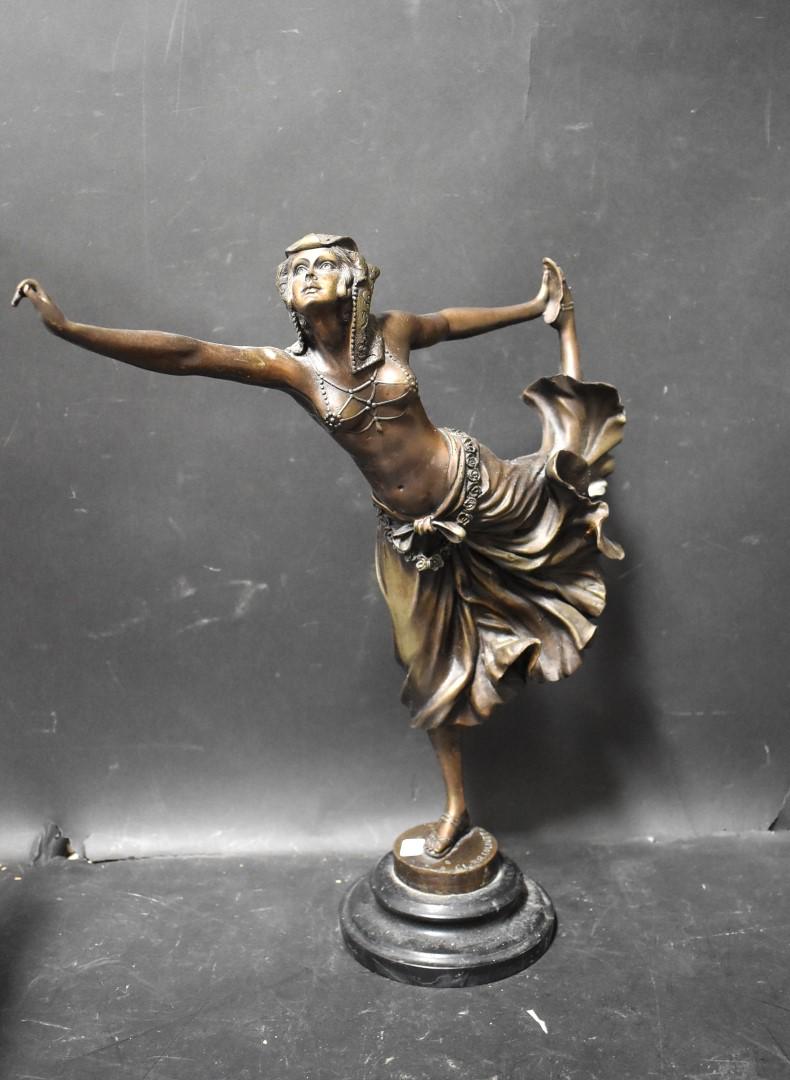 Bronze Figure. Art Deco Dancing Girl After Colinet. (1 of 4)