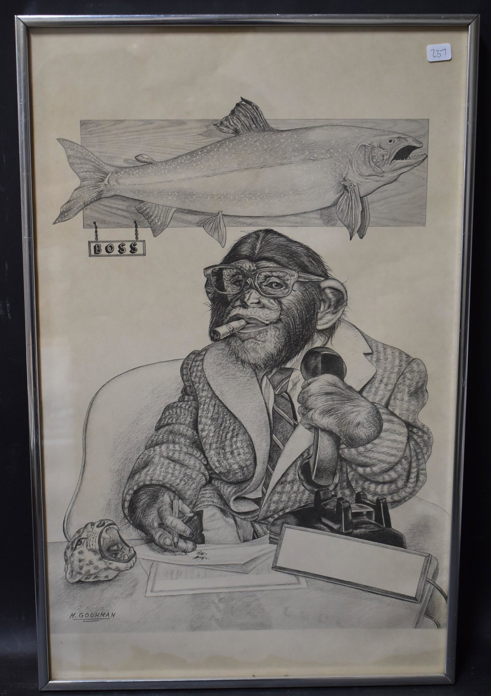 M. Gochman Hand Drawn Illustration. "Boss" (1 of 2)