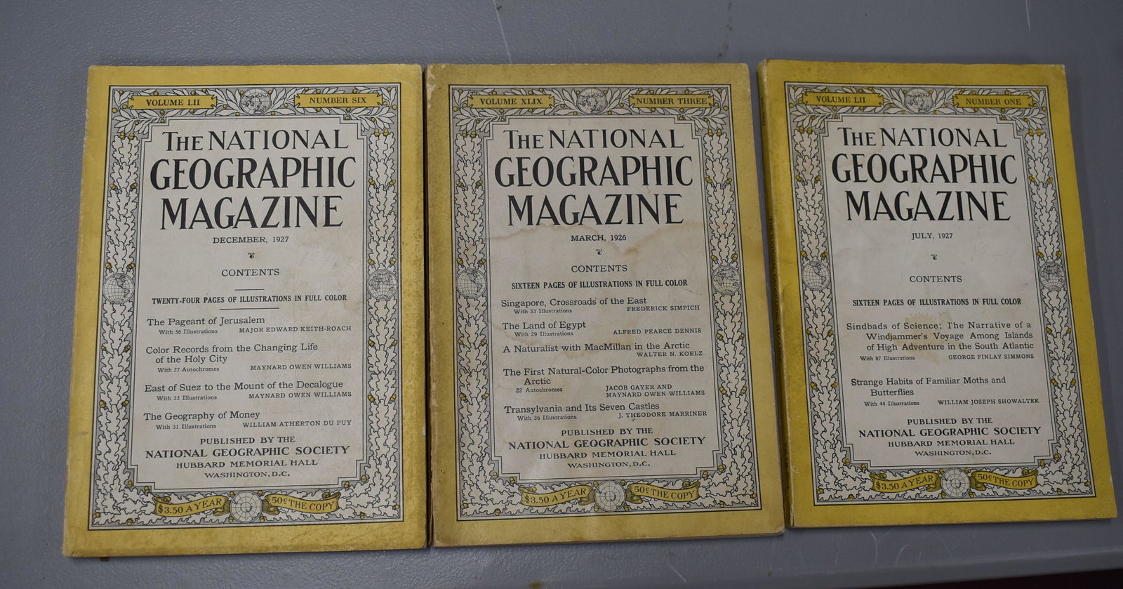 1920s National Geographic Magizines (3): Includes March 26, July 27, Dec 27