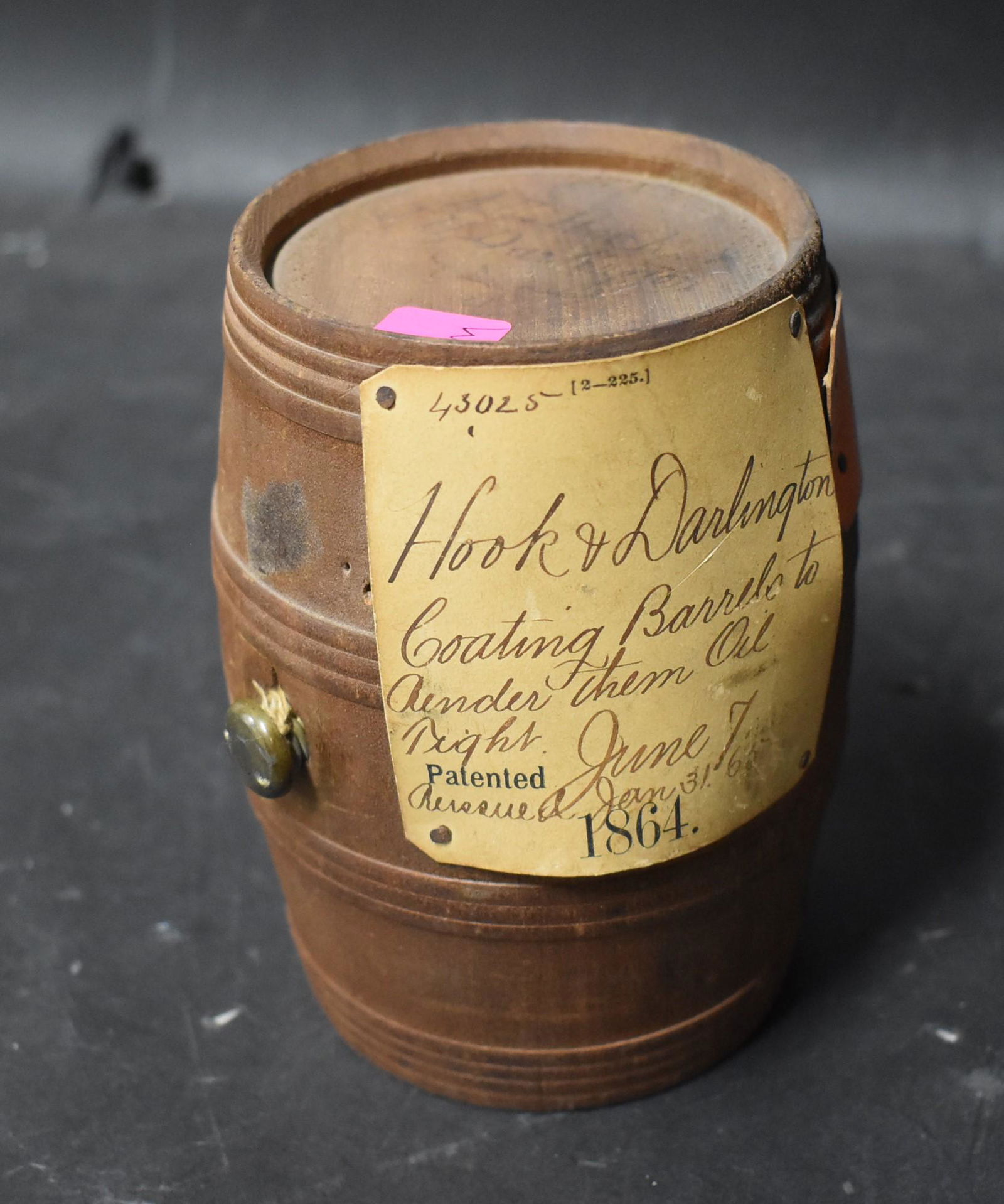 U.S. Patent Model Coating Barrel (1 of 5)