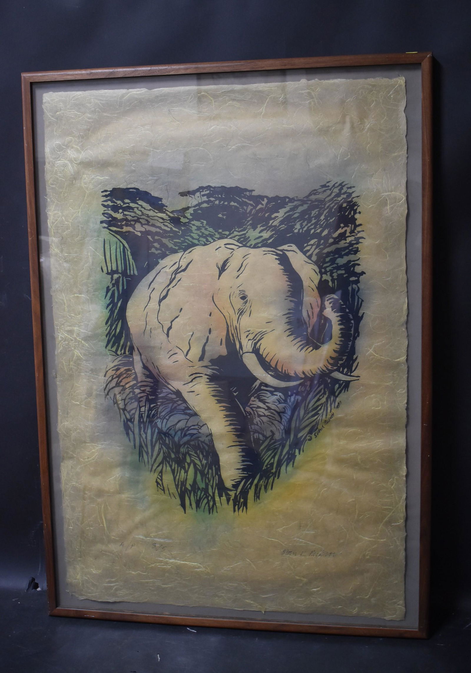 Elephant Silk Screen Print (1 of 3)