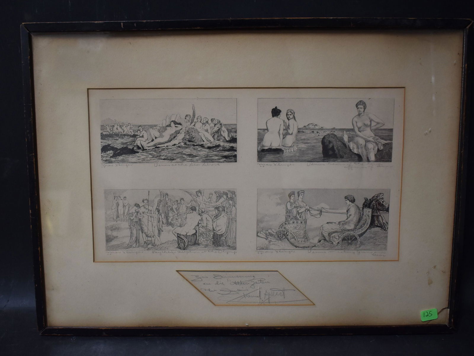 Max Klinger Dry Point Etching Scenes of Venus (1 of 3)