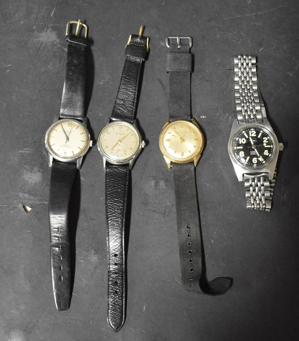 Collection of Antique Men's Watches (4): Timex, Harper, Accutron, and Girard Pereguax.