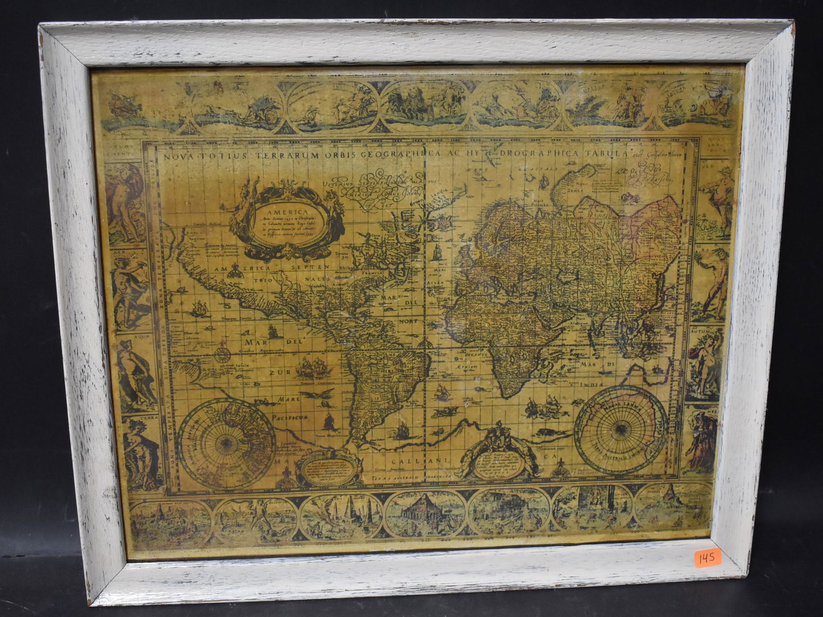 Framed Old World Map (1 of 5)