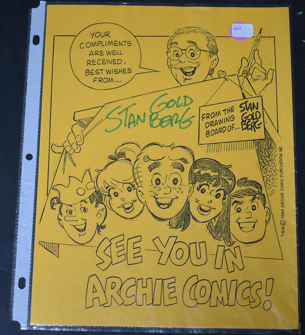 Stan Goldberg Autographed Promo for Archie Comics (1 of 2)