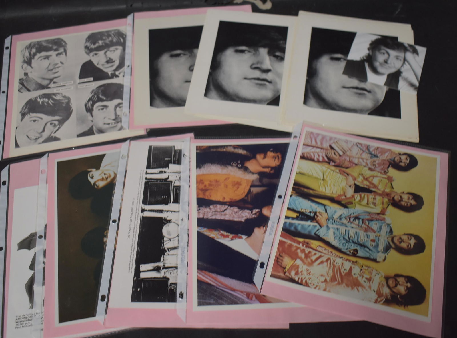 Collector's Lot of Beatles Photographs (25): Several photos of the group; closeup portraits of John Lennon, and one small closeup of Paul McCartney. All 8 x 10 except the Paul McCartney photo which is 4.25 x 4.5.