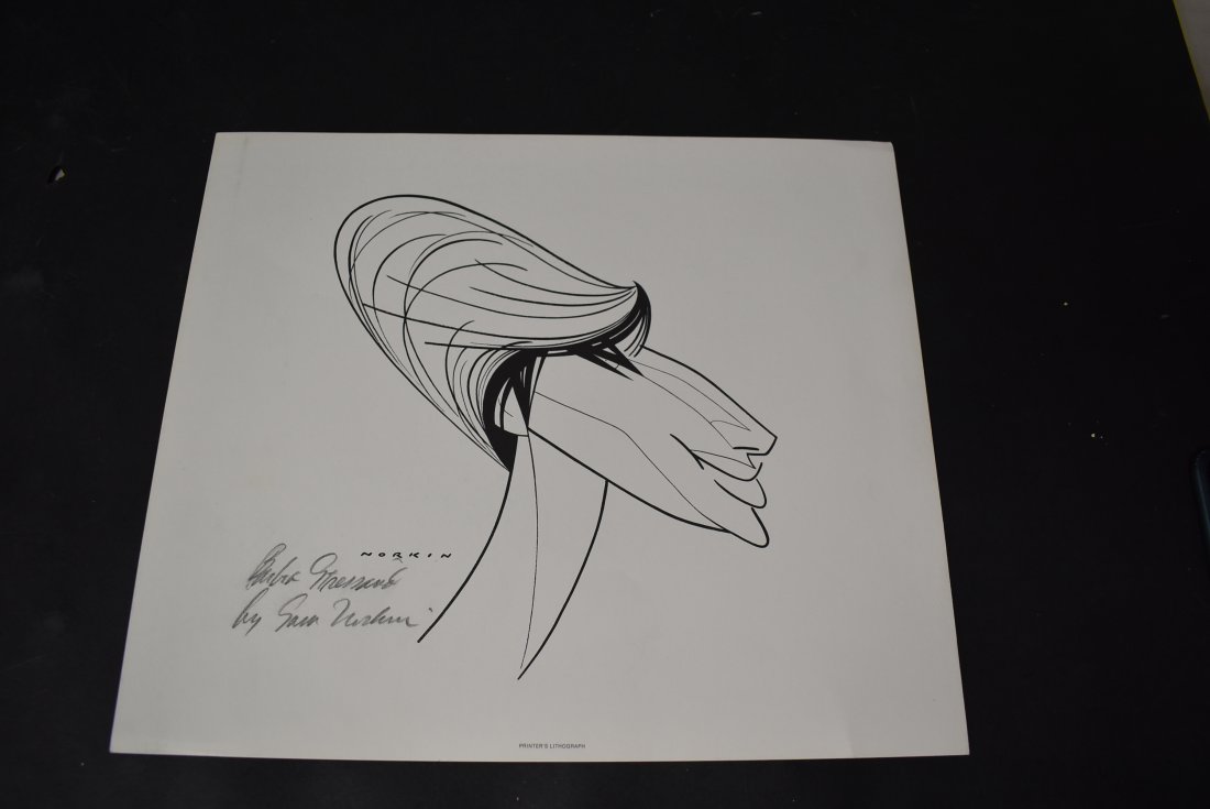 Signed Sam Norkin Illustration Barbara Streisand: Signed and identified by artsits on bottom left. "Barbara Streisand by Sam Norkin". 12.5 x 14.5.