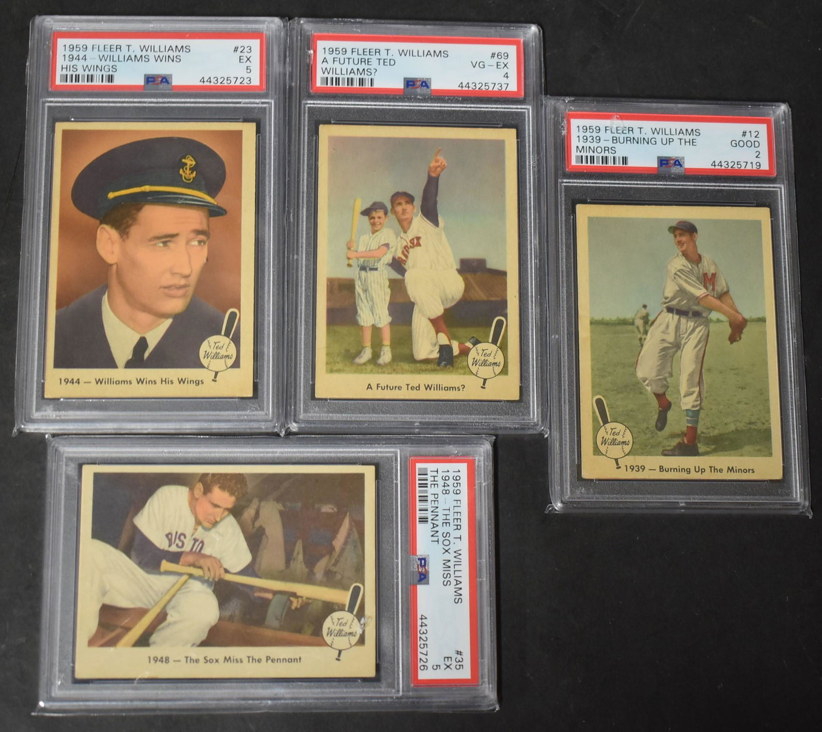 1959 Fleer Lot of Four Ted Williams (1 of 2)