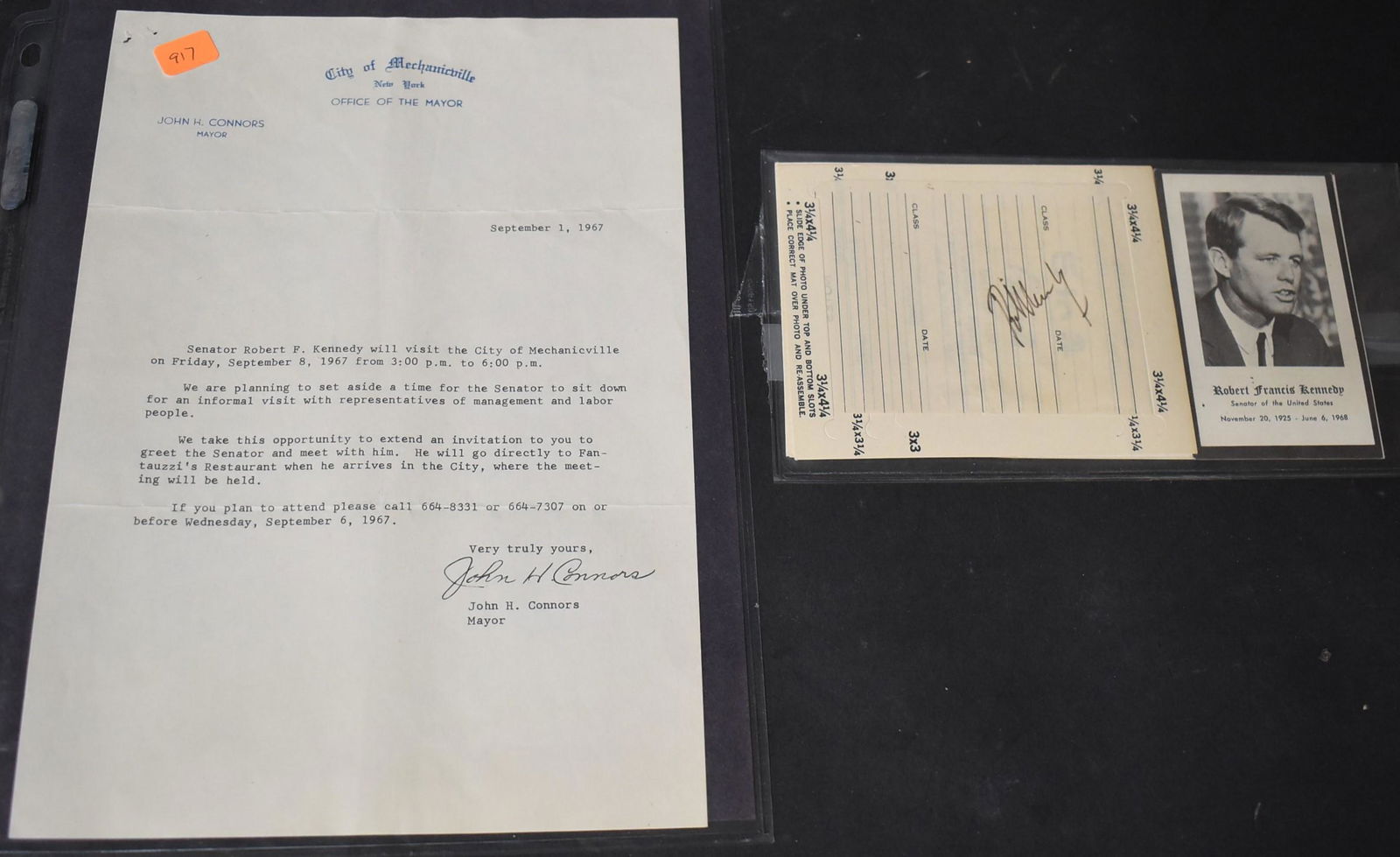 Robert Kennedy Autograph and Mass Card (1 of 2)