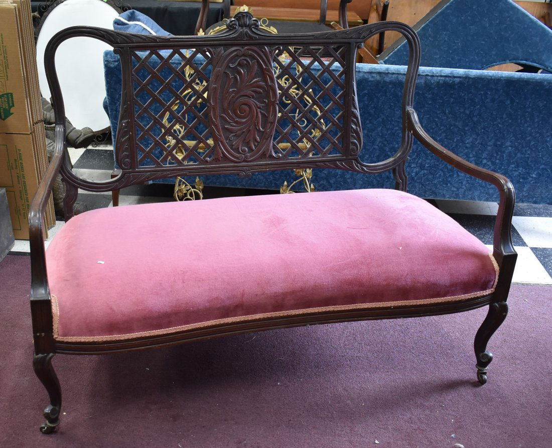 Antique Settee & Chair. (1 of 5)