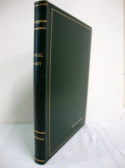 MERCEDES MCCAMBRIDGE ANGEL BABY SCRIPT: Leather bound gold tooled script, green. Embossed Angel Baby on the spine and Mercedes McCambridge on the front cover. Deckled edges with notations in pencil on some pages and hand written biblical qu