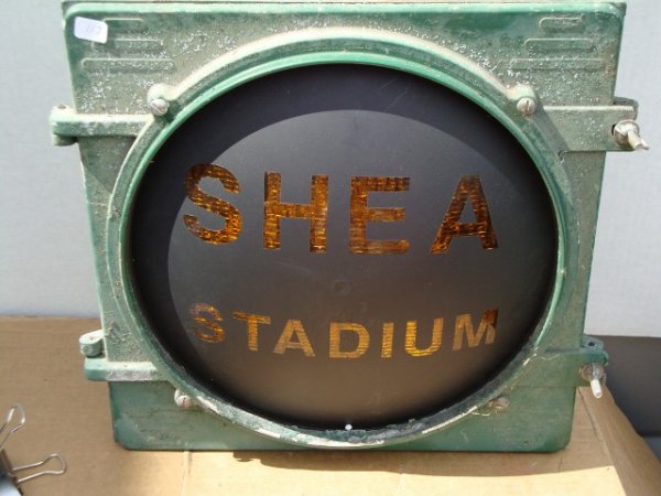 SHEA STADIUM LANTERN: Street lantern. Wired for lighting. 13 1/2"H. 13"W.