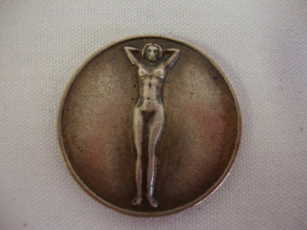 STERLING SILVER RISQUE FLIP COIN: Risque sterling flip coin