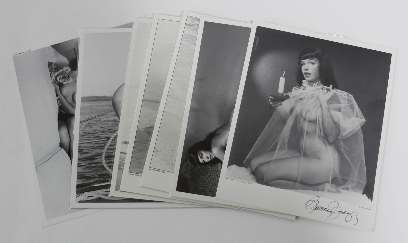 (10) Bettie Page Photos. (2) Sgd. (1 of 3)