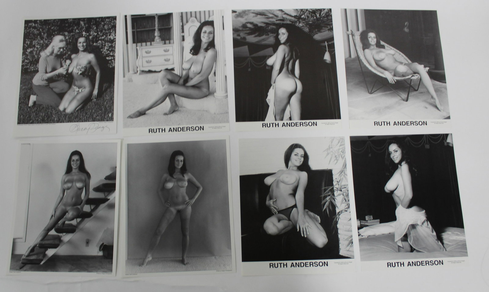 (8) Photos Ruth Anderson (1) Sgd.: 8x10 Double Stock. (8) Photos Ruth Anderson (1) Sgd. Bunny Yeager.