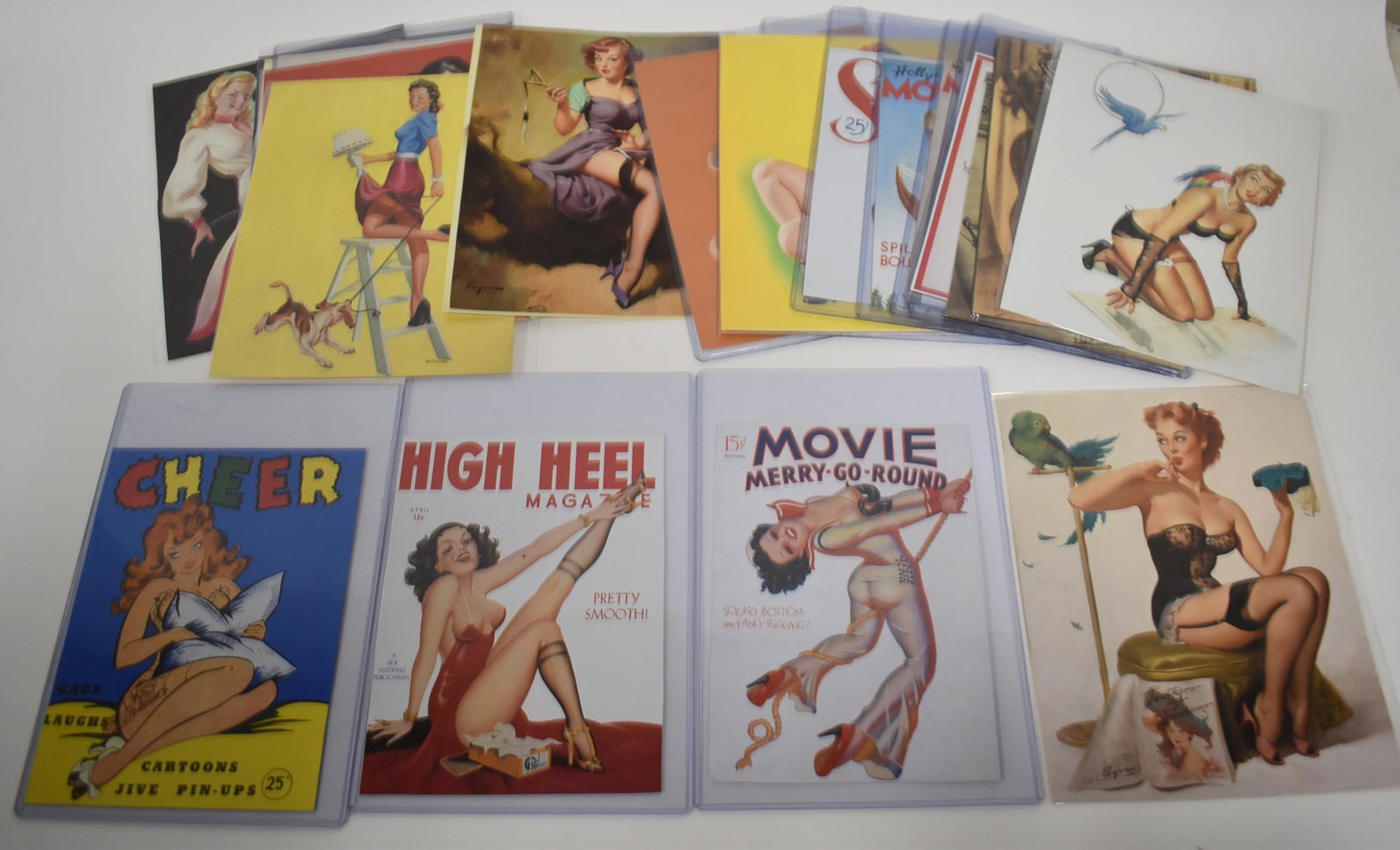 Rare Lot Pin-Up & Glamour Cards.Elvgren & Moran (24): Also Peter Driben, D"Angona, Varga & Others.