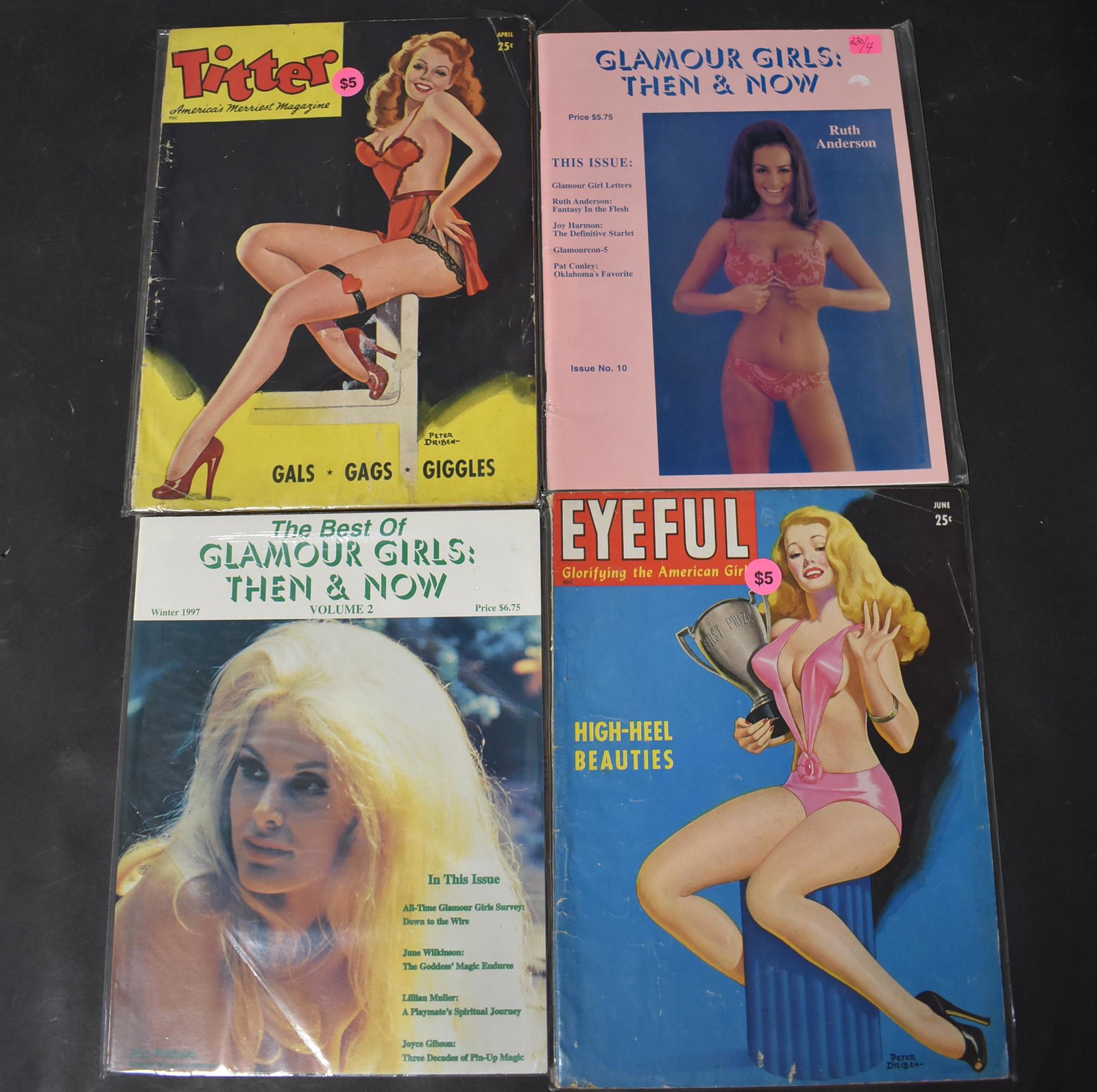 Pin-up & Glamour Girl Magazins (4).: EyeFull Titterl Peter Dribin Covers: Glamour Girls With Ruth Anderson Cover & One Other.