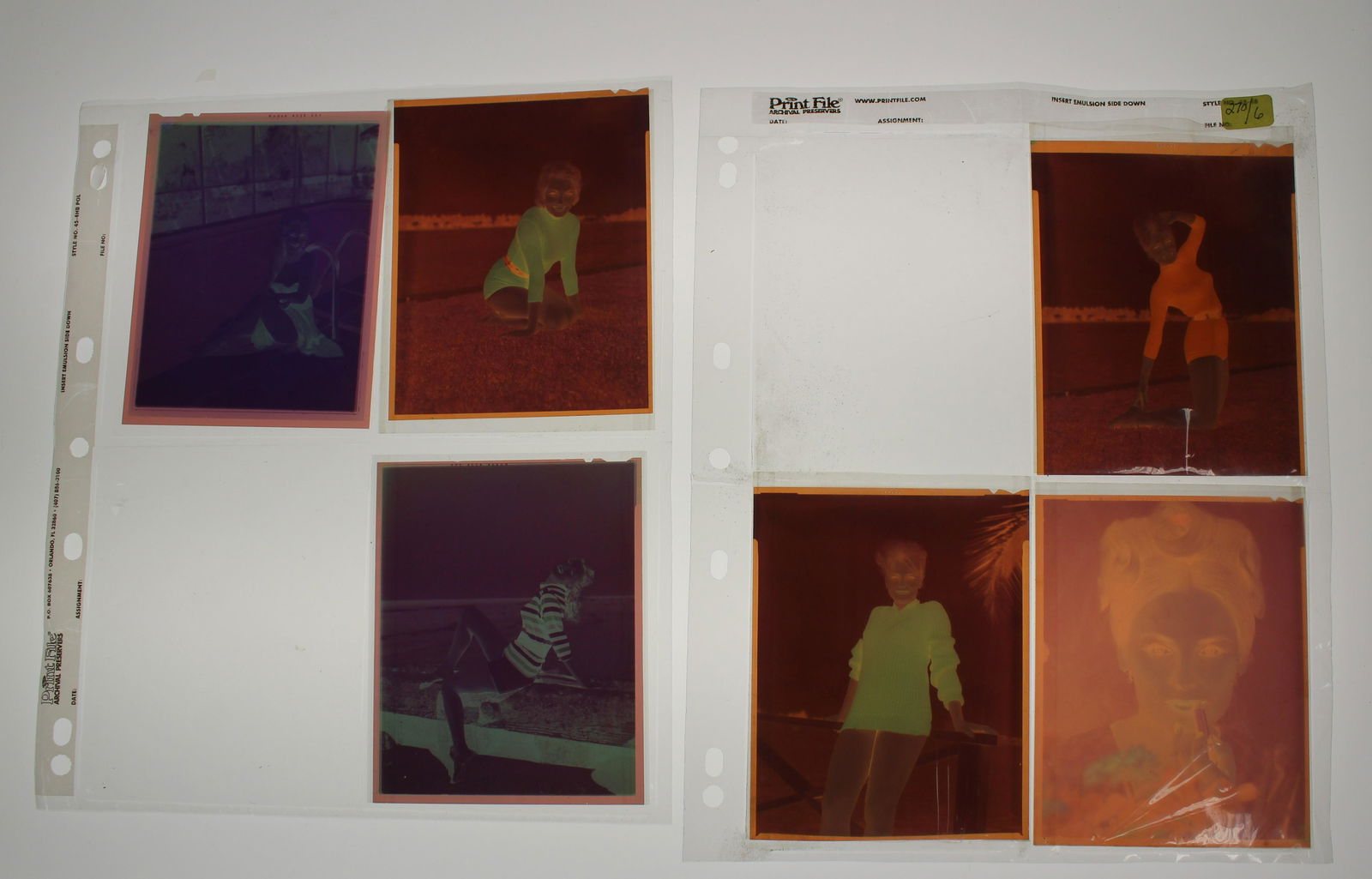 (6) 4x5 Colored Negatives. (1 of 3)