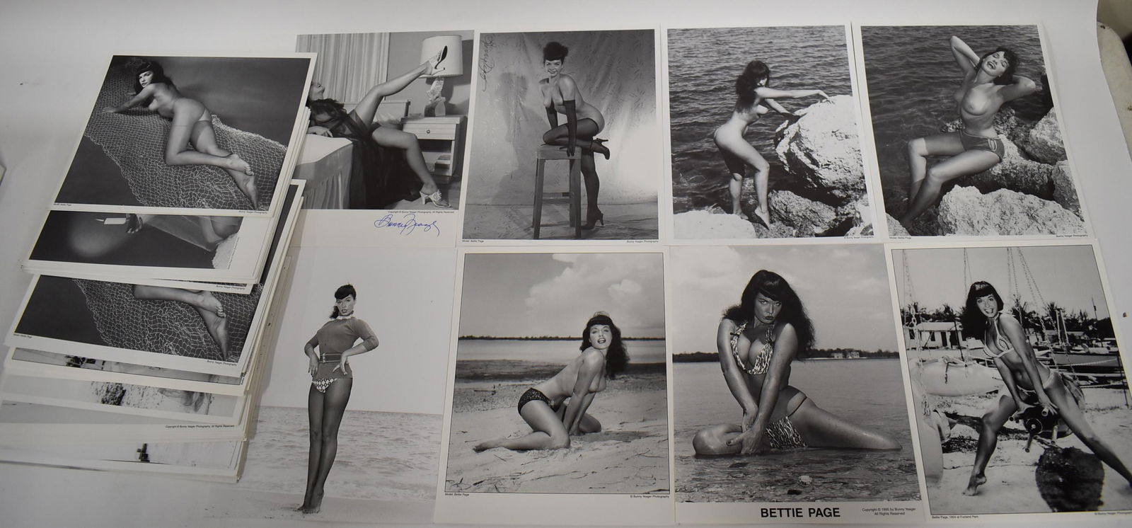(100)+ Photos Bettie Page. (3) Sgd. (1 of 2)