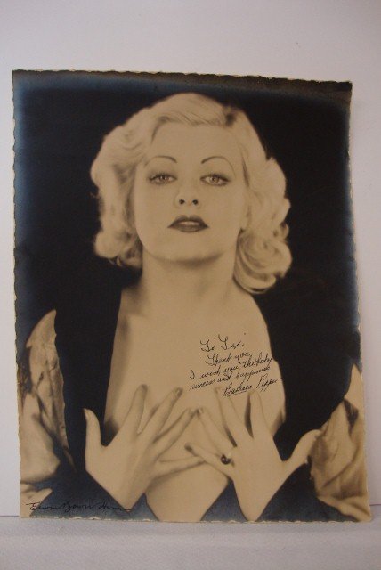 EDWIN BOWER HESSER - BARBARA PEPPER ISP: Glamour photo, double weight, deckle edge paper. Inscribed in black ink, To Tex, Thank You, I wish you the best of success and happiness. Barbara Pepper. Signed in lower left in blcak ink, Edwin Bower