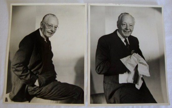 TWO EUGENE ROBERT RICHEE PHOTOS OF HARRY DAVENPORT: glossy, backstamped Credit will be appreciated Paramount Photo by Eugene Robert Richee, July 1940, Property of Photoplay Magazine" slight crease, tear top center binder. 10 x 12-1/2