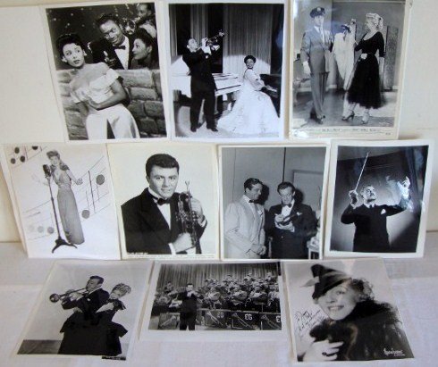 APPROX 140 BLACK & WHITE PHOTOGRAPHS MUSIC RELATED: Movie stills and publicity photos. Almost exclusively The Big Band singers, musicians, and groups. Represented are early Lena Horne photos in addition to other black entertainers. Lot includes some pr