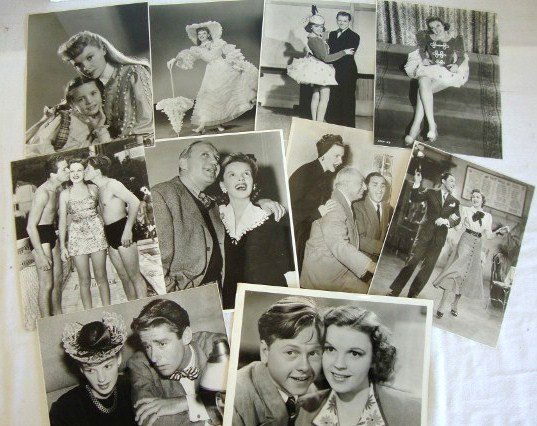 JUDY GARLAND MOVIE STILLS (58): Includes glamour photographs, candids, stills from For Me and My Gal, Listen Darling, Babes in Army, Andy Hardy Meets the Debutante, Strike Up The Bank, Girl Crazy, Meet Me In St. Louis. Many with dat