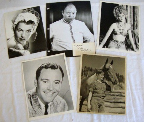 CELEBRITY AUTOGRAPHS & PHOTOGRAPHS: Anne Baxter photographed signed in blue ink; Myrna Loy photographed signed in black ink; Roddy McDowell photograph, matte finish, signed and inscribed in fountain pen, "To John, Best Wishes, Roddy McD