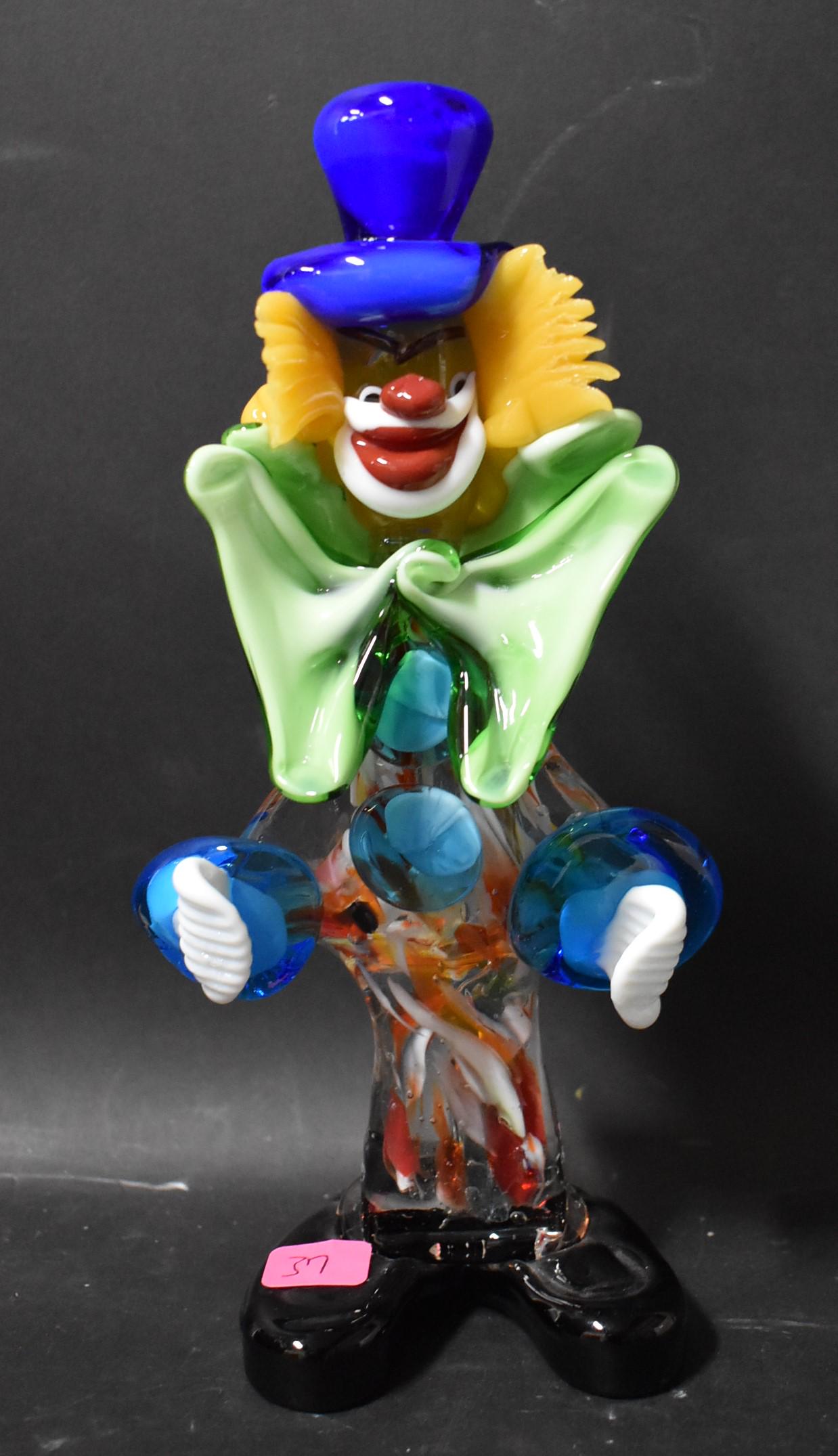 Murano Glass Clown: 9 in tall.