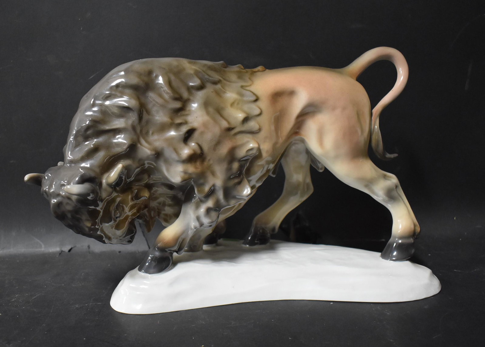 Edelstein Bavarian Porclain Bull: Marked at the bottom. 12 in long x 8.5 in tall.