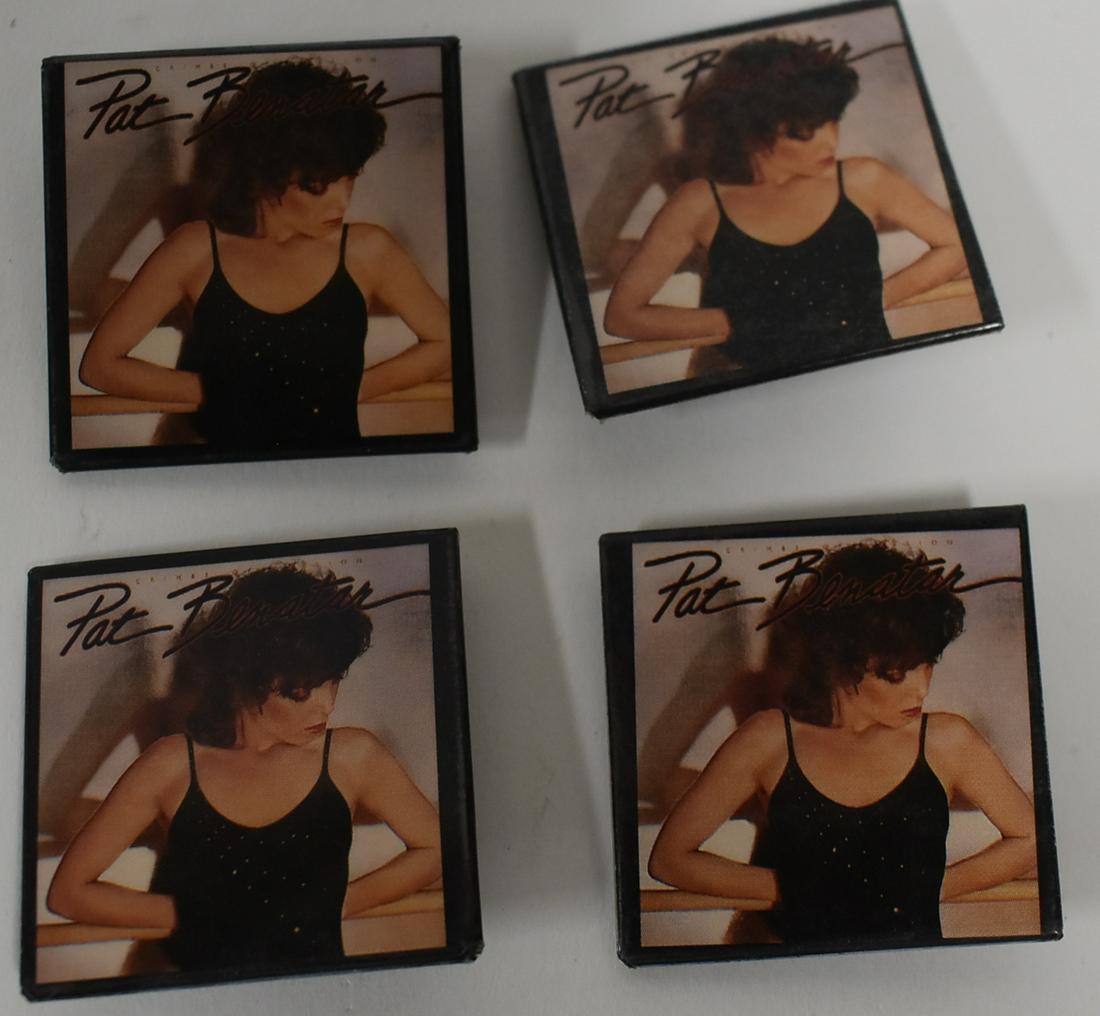 Pat Benatar Pinbacks (4): 1.5" x 1.5".