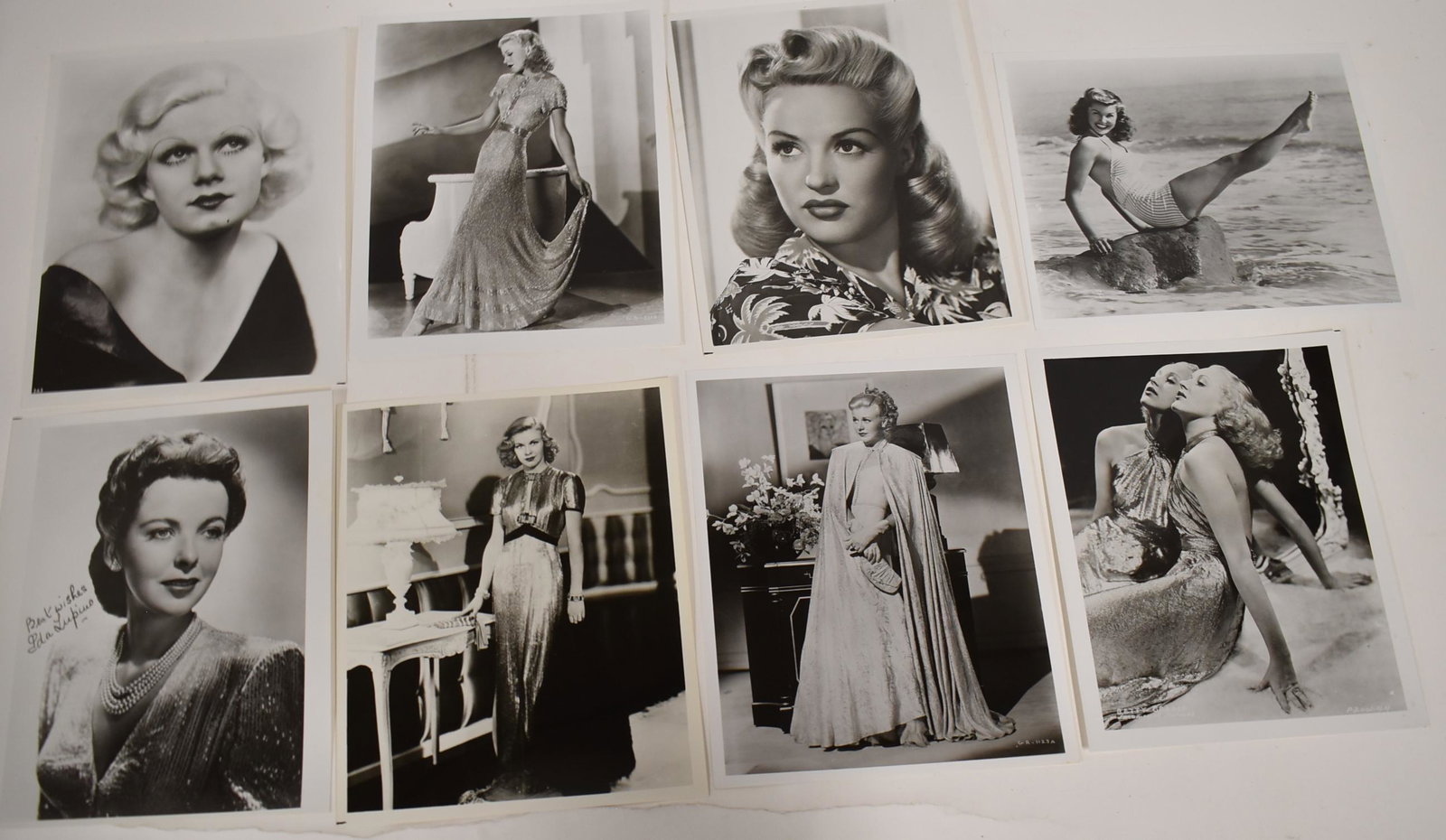Photographs Iconic Hollywood Leading Ladies (8): Jean Harlow; Ida Lupino ; Ginger Rogers (3); Betty Grable; Esther Williams; and one unidentified.
