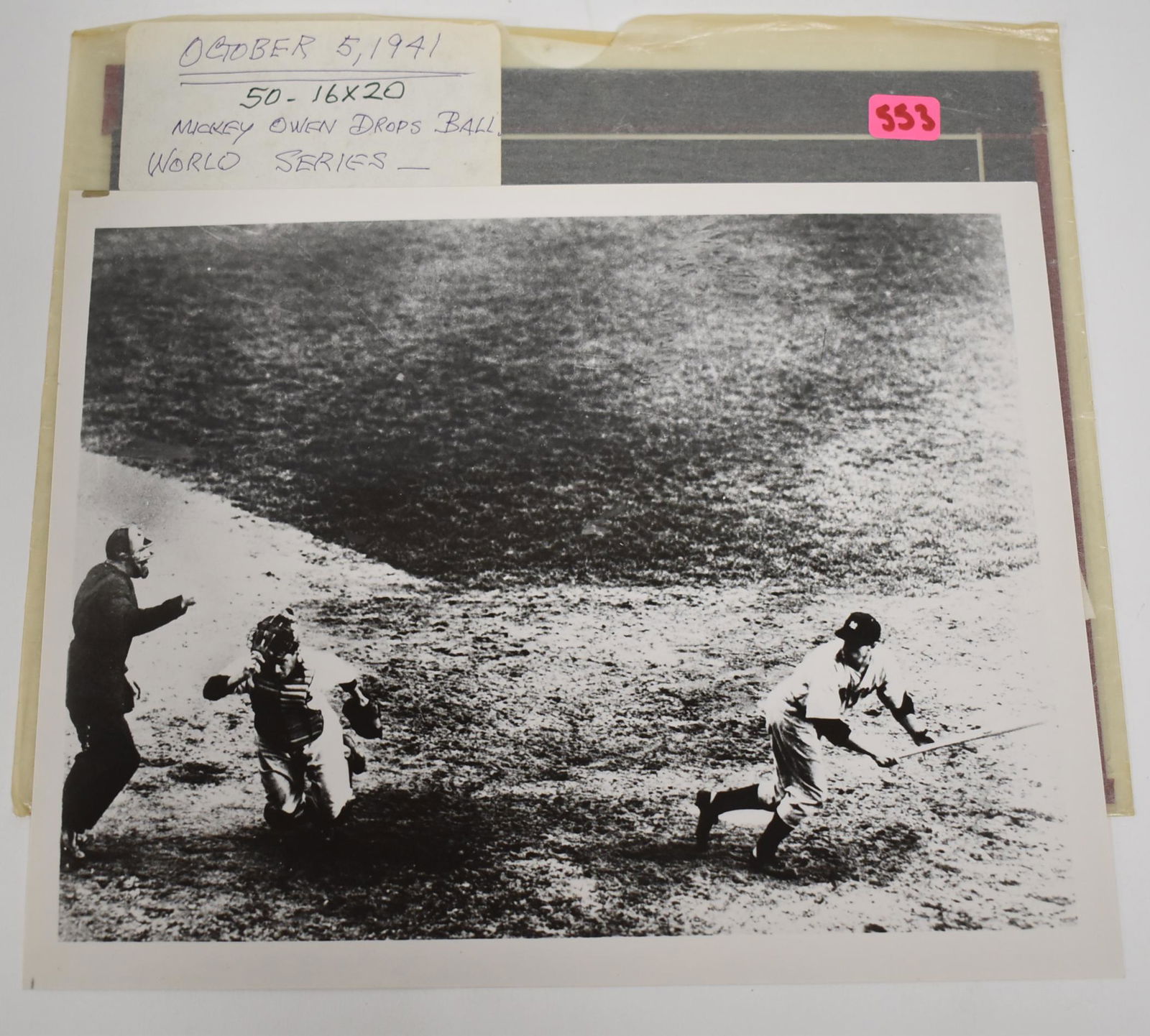 1941 Baseball World Series Photo and Negative (1 of 1)