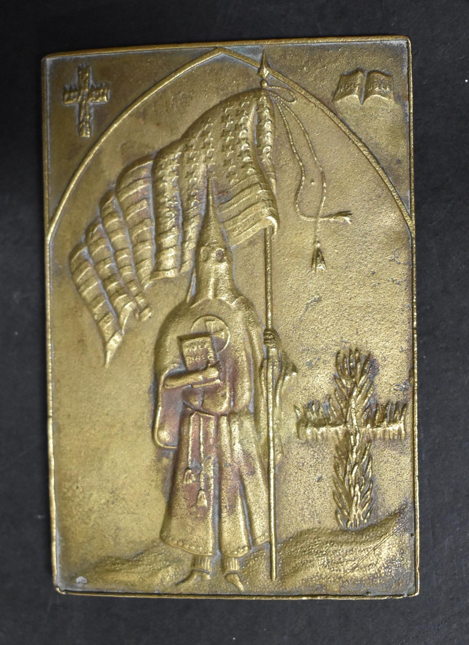 Rare Tiffany and Co Bronze Belt Buckle: Signed on the back Tiffany and Co 180. Impressed on the back Salem Witch with mark of which on broom. 4"H x 2.75"W