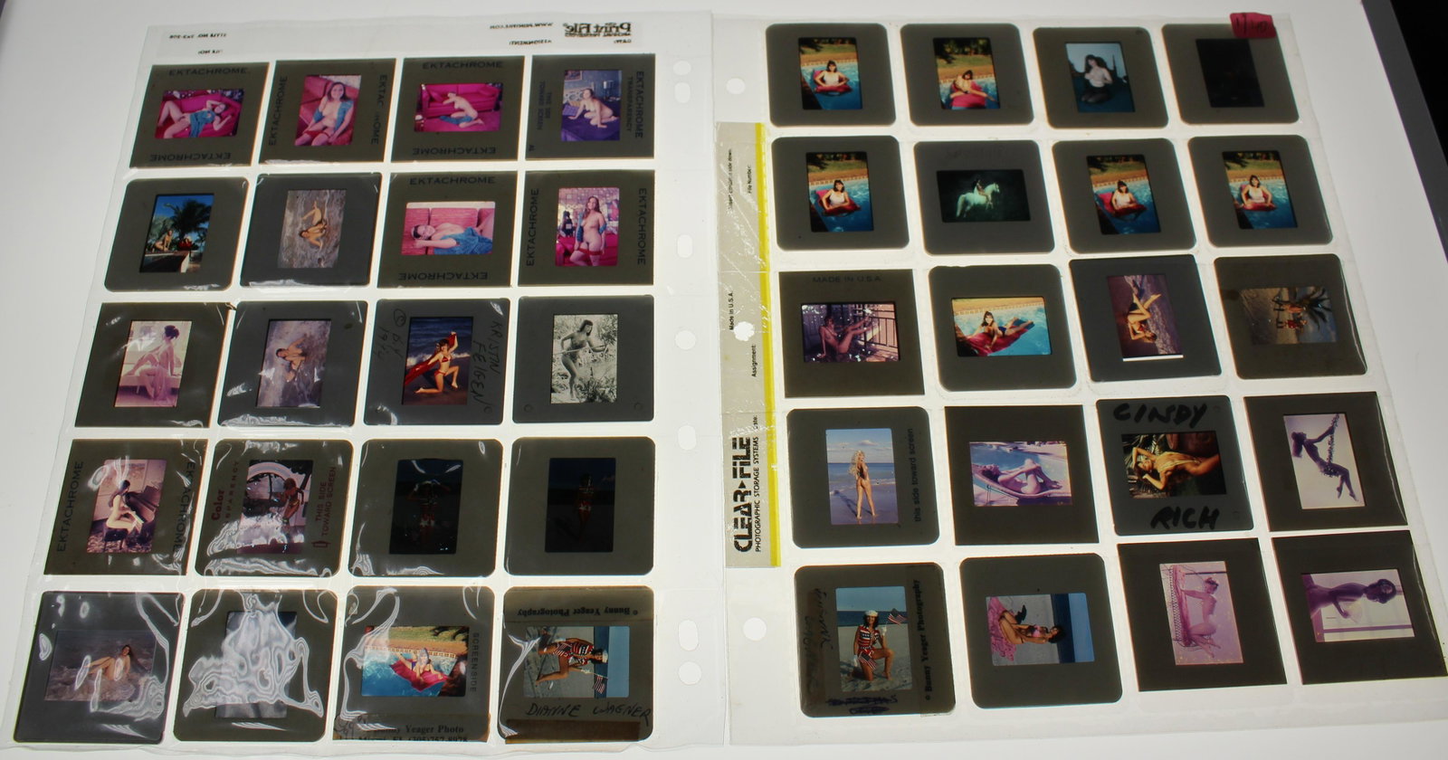 (40) Slides of Different models: Modes Include: Kristine Feigen 1994, Diane Wagner,Betty Page, Cindy Rich. & more Unidentified Models.