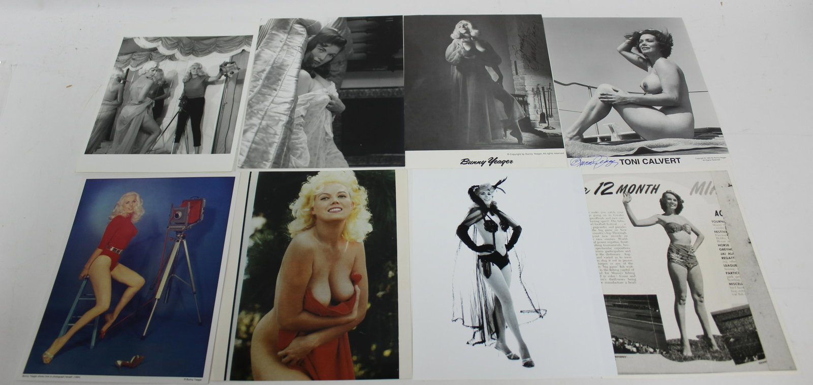 (400) + Photos 8x10: 8x10 (200)+ Photos Bunny Yeager, Bettie Page,Evelyn West, Toni Calvert, Maria Stinger , Ruth Anderson, Jackie Miller. (2) Sgd Bunny Yeager.