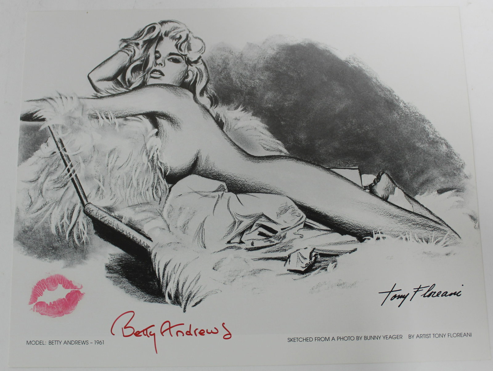 Betty Andrews Sgd. Tony Foreani Sketch (5): All signed in lower center. 11 x 14.
