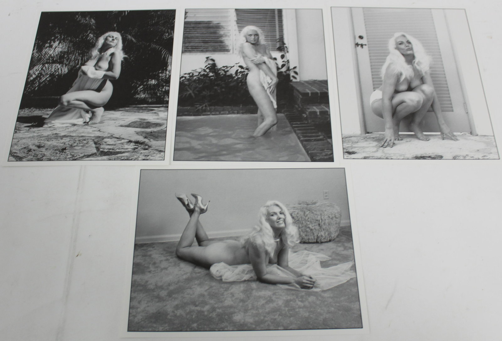 (78) Packs of Photos (4) 8x10 Poses in Each Pack.: 8x10 Double Stock. (78) Packs of Photos. (4) Poses in Each Pack of Bunny Yeager in Her Eaarly Years as a Model.