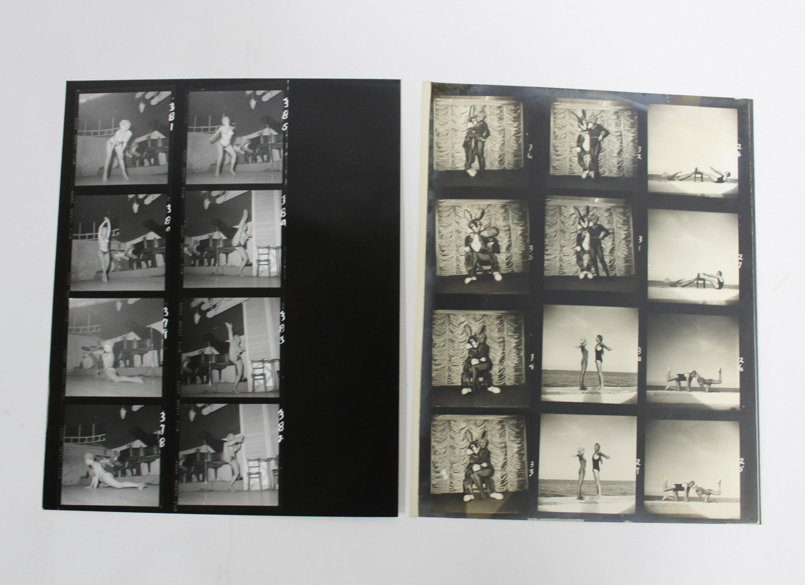 (2) Contact Sheets (1) Sheet (12) images (2) Sheet Six: (i) Contact Sheet (12) Images Bunny Yeager. (2) Contact Sheet (6) Images of Nude. Unidentified Model.