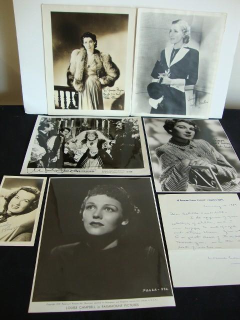 SIX PUBLICITY PHOTOS: Ilke Chase - "To Junior Payne, Most Sincerely, Ilke Chase"; Helen Murken - "Sincerely, Helen Murken"; Ingrid Pitt, movie still, Countess Dracula, signed "To Paul Perla with (indiscernible) Ingrid Pitt
